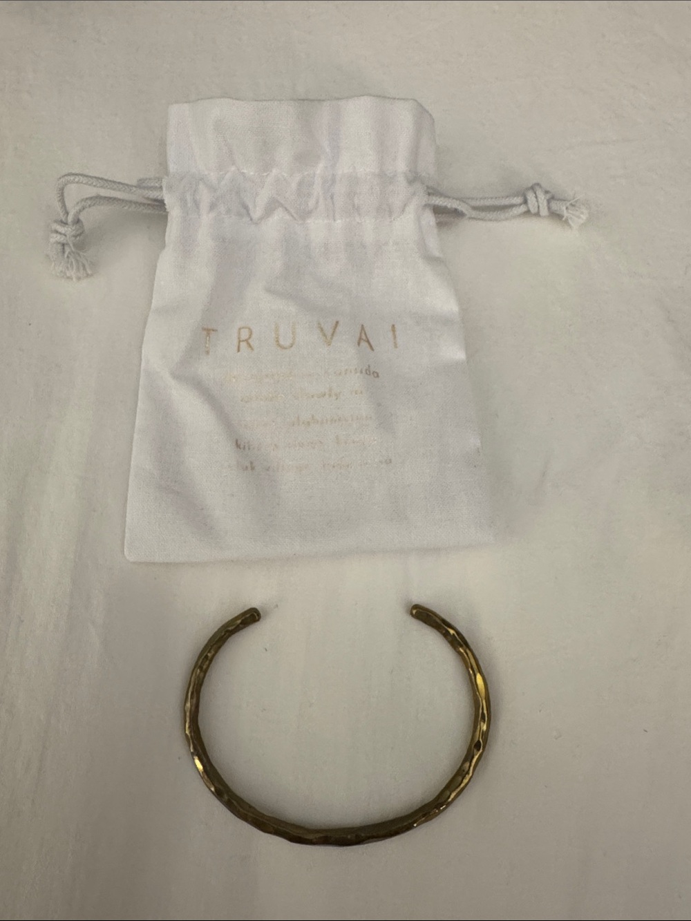 Truvai Gold Hammered Open Cuff Bracelet for Women
